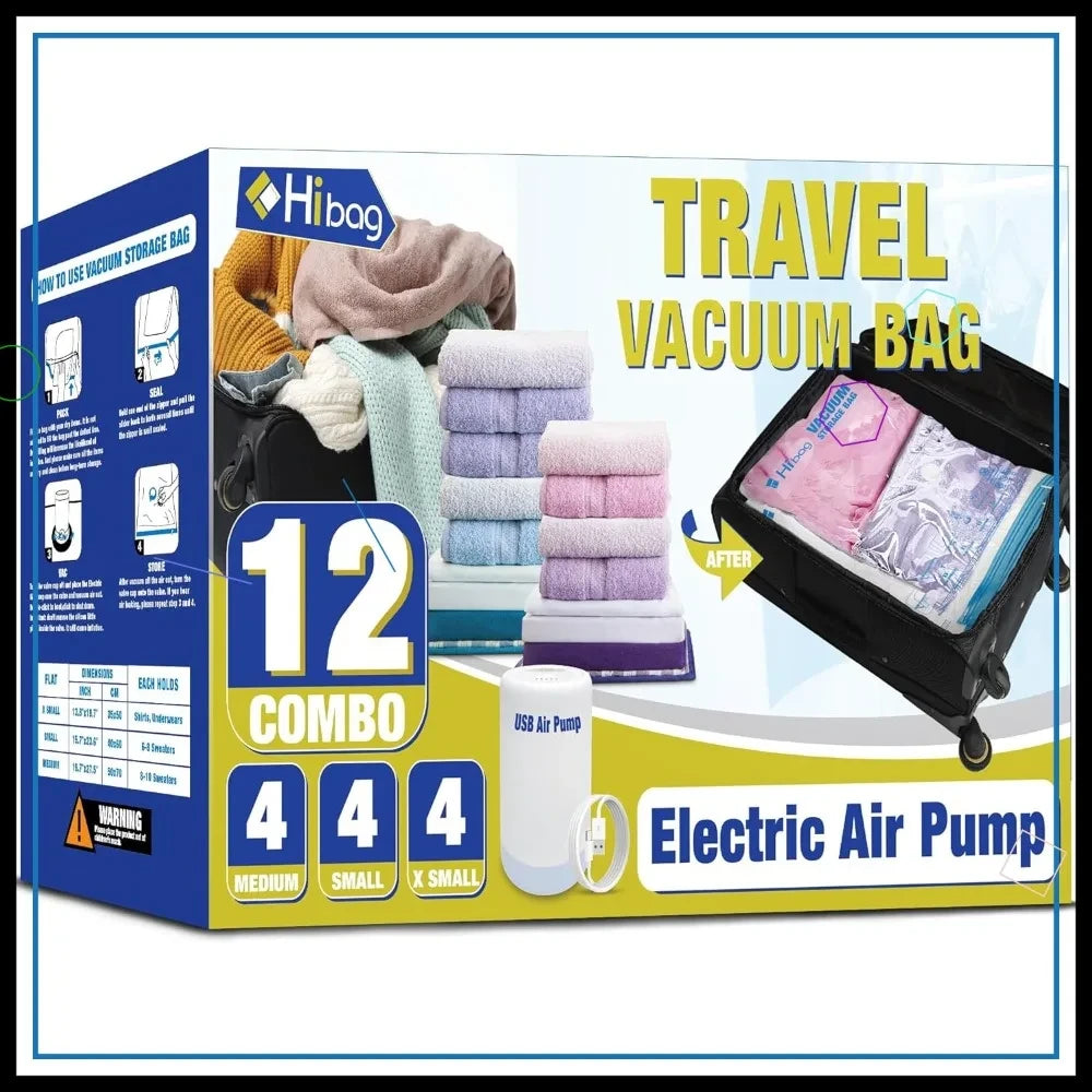 12pk Travel Vacuum Bags